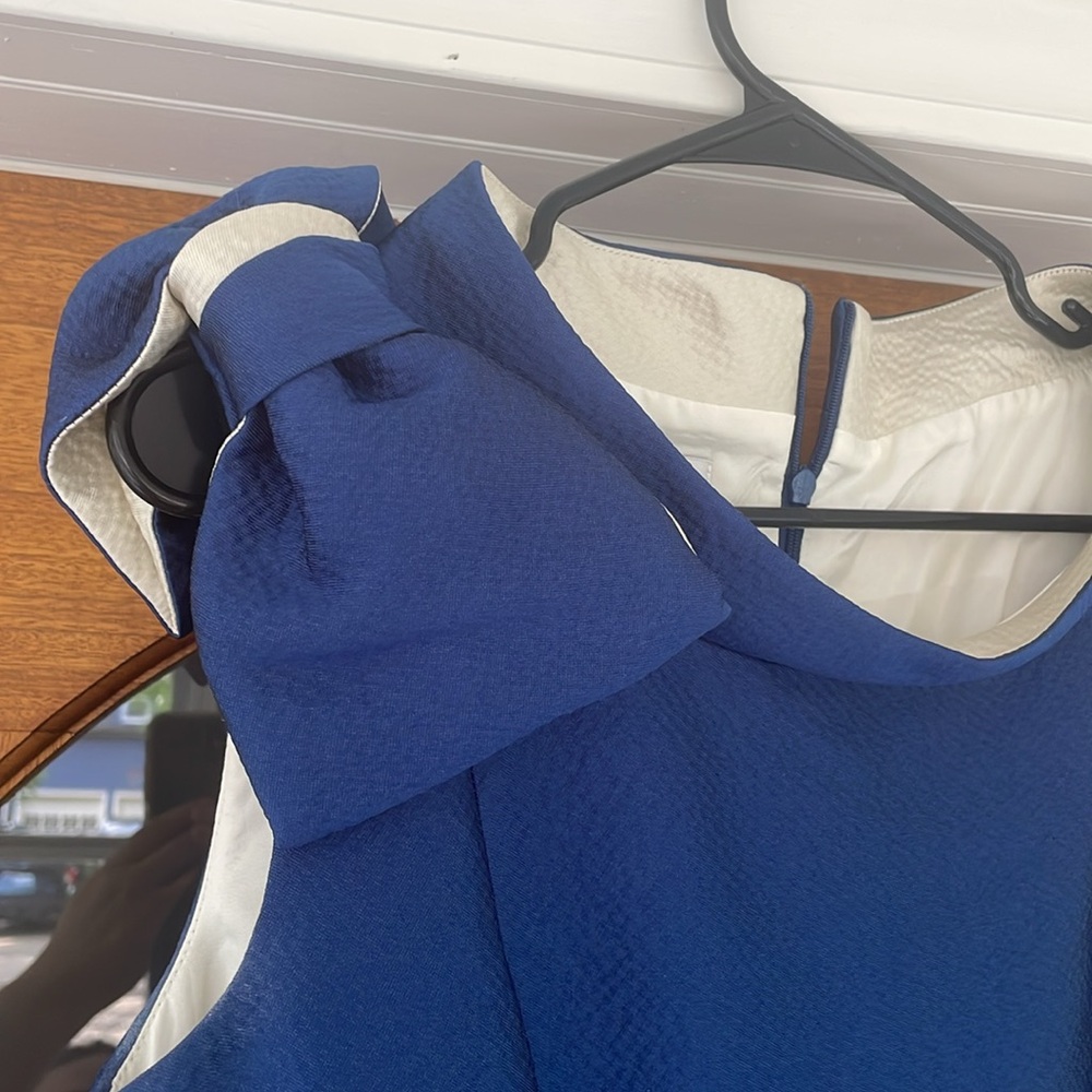 Sara Campbell Navy and cream Bow dress sz 8 - Picture 3 of 8